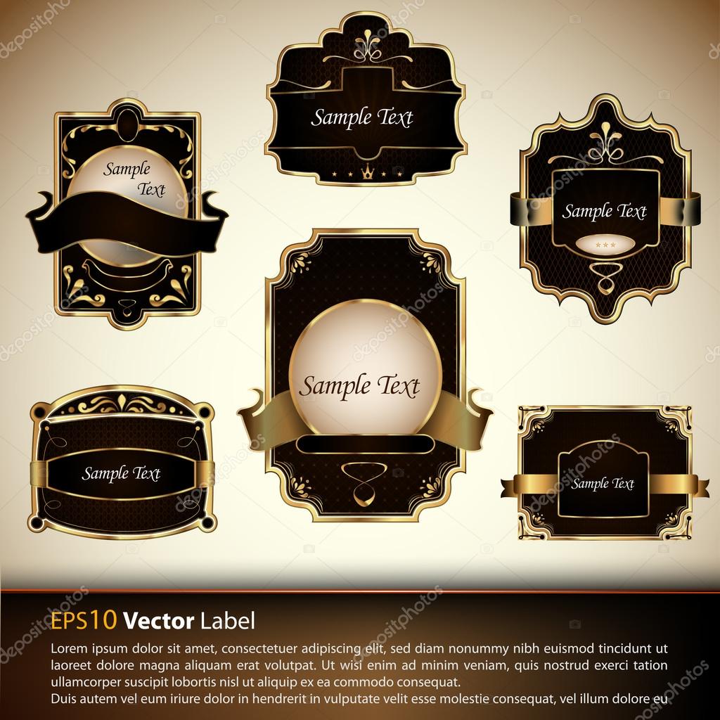 Vector set of luxury labels