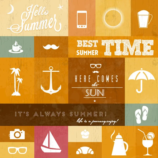 Vector summer icons — Stock Vector