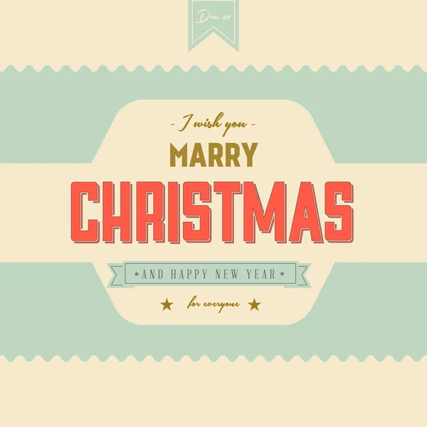 Vintage jul etikett — Stock vektor