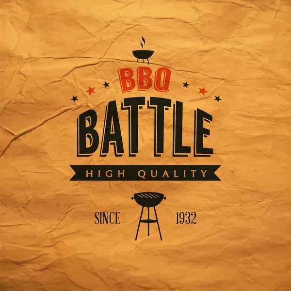 Etiqueta de batalla BBQ — Vector de stock