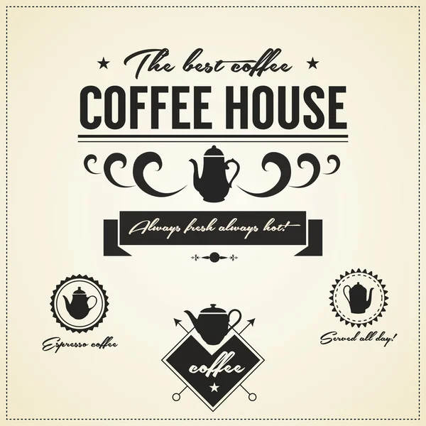 Coffee house Labels and Icons — Stock Vector