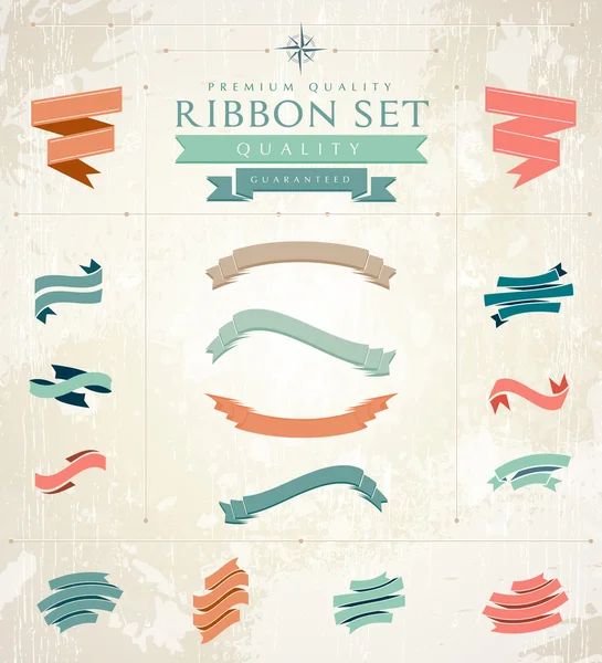 Retro ribbons set — Stock Vector