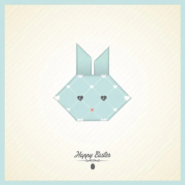 Cartões de Páscoa felizes com coelho origami —  Vetores de Stock