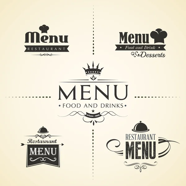 Restaurante conjuntos de design de menu — Vetor de Stock