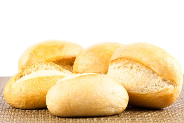 Brötchen Brot isoliert auf weißem Hintergrund — Stockfoto