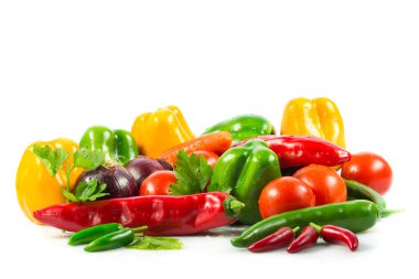 sebze izole beyaz zemin üzerine