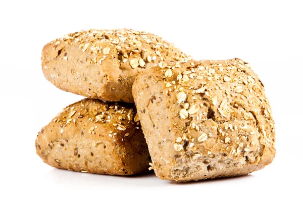 Brötchen Brot isoliert auf weißem Hintergrund — Stockfoto