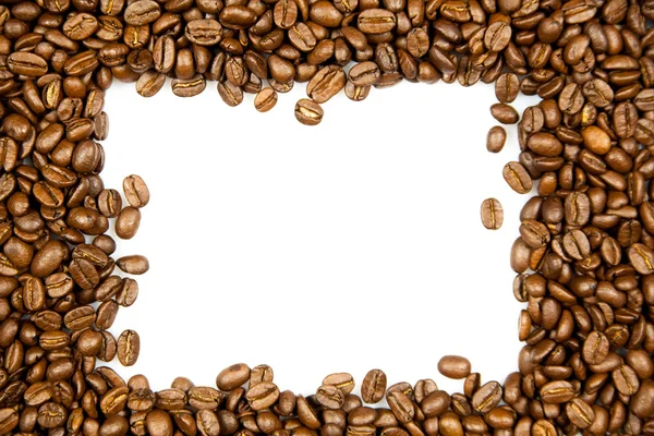 Grains de café isolés sur fond blanc — Photo