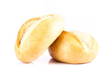 Bun ekmek izole üzerinde beyaz arka plan