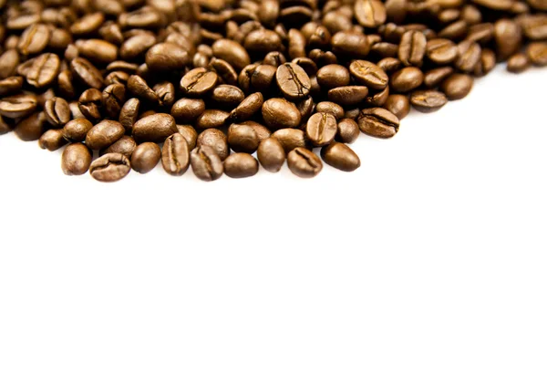 咖啡在白色背景上孤立的 bean — 图库照片