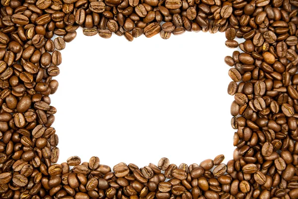 Chicchi di caffè isolati su sfondo bianco — Foto Stock