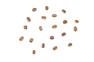 Beyaz arka plan üzerinde izole kahve çekirdekleri