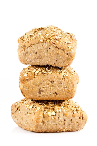 Brötchen Brot isoliert auf weißem Hintergrund — Stockfoto