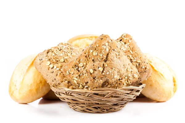 Brötchen Brot isoliert auf weißem Hintergrund — Stockfoto