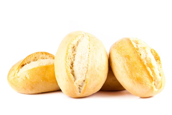 Broodje brood geïsoleerd op witte achtergrond — Stockfoto