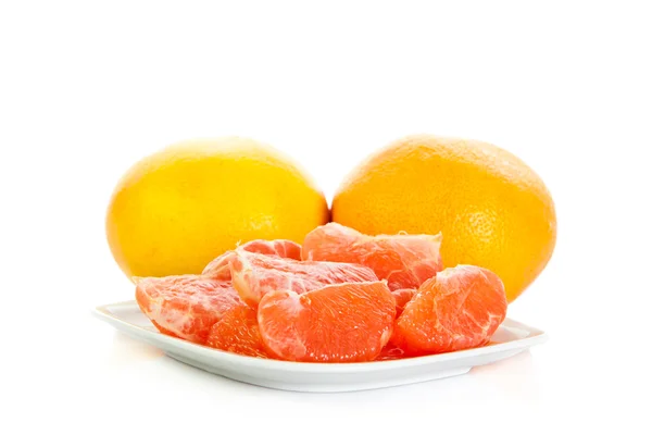 Grapefruit geïsoleerd op witte achtergrond — Stockfoto