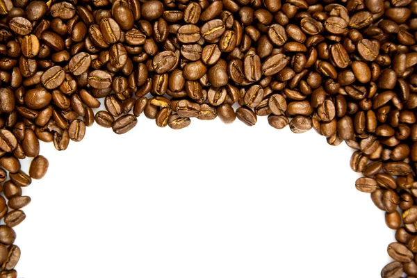 Beyaz arka plan üzerinde izole kahve çekirdekleri — Stok fotoğraf