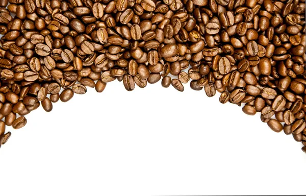 Beans of coffee isolated on white background — Stock Photo, Image