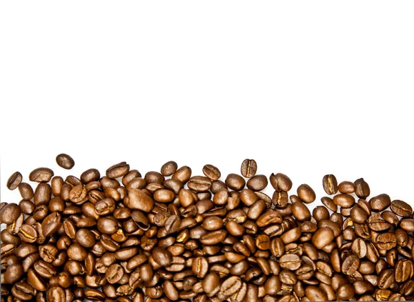 सफेद पृष्ठभूमि पर अलग कॉफी के बीन्स — स्टॉक फ़ोटो, इमेज