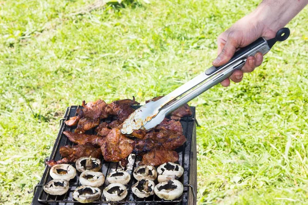 야외 바베 큐 구이 고기 — 스톡 사진