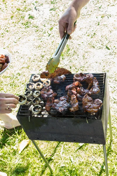 Szabadtéri grill sült hús — Stock Fotó