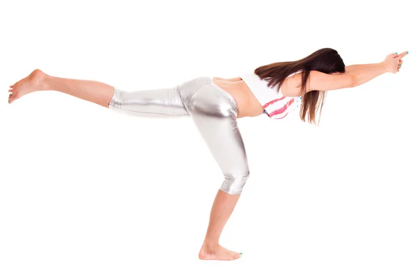 Girl yoga on white background — Stock Photo, Image