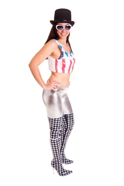 Mujeres con sombrero aislado sobre fondo blanco — Foto de Stock