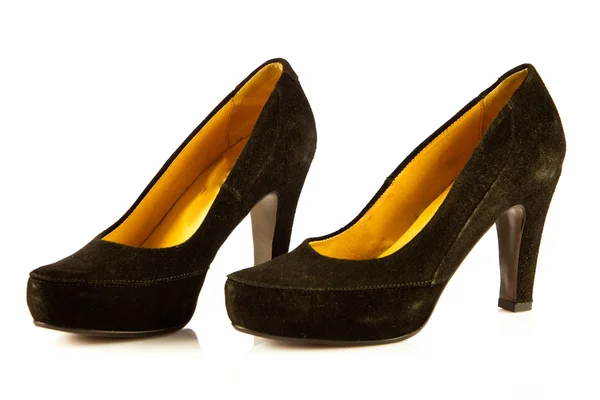 Vysoký podpatek boty ženy na bílém pozadí — Stock fotografie
