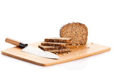 Beyaz arka plan üzerinde izole kahverengi tohum biobread