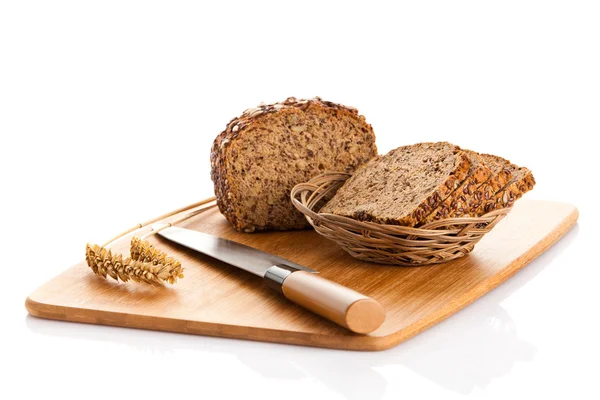 Brown seed biobread isolated on white background — Stock Photo, Image