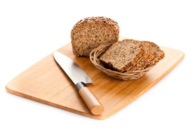 Beyaz arka plan üzerinde izole kahverengi tohum biobread