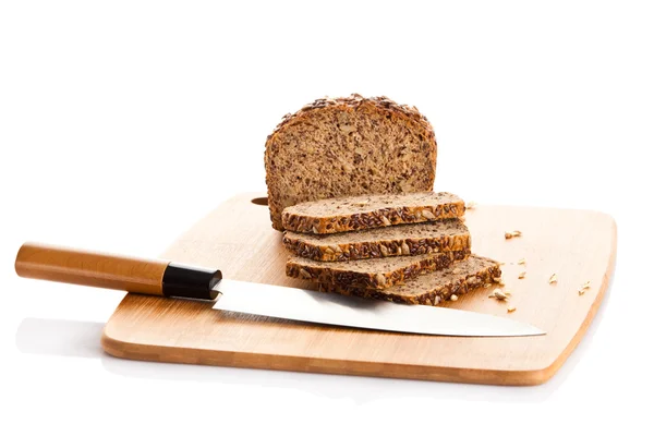 Biobread de semilla marrón aislado sobre fondo blanco — Foto de Stock