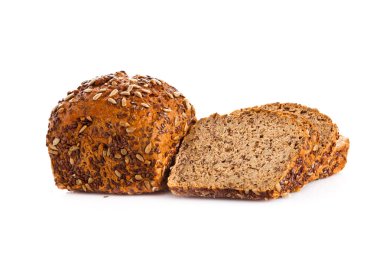 Beyaz arka plan üzerinde izole kahverengi tohum biobread