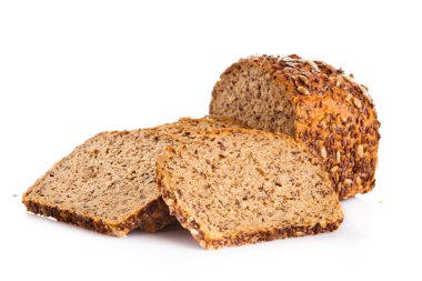 Beyaz arka plan üzerinde izole kahverengi tohum biobread