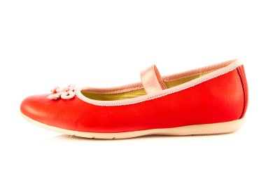 Beyaz arka plan üzerinde izole kız ayakkabı ayakkabı