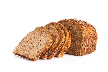 Beyaz arka plan üzerinde izole kahverengi tohum biobread