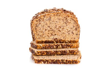 Beyaz arka plan üzerinde izole kahverengi tohum biobread