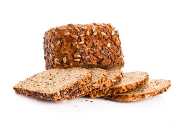 Beyaz arka plan üzerinde izole kahverengi tohum biobread