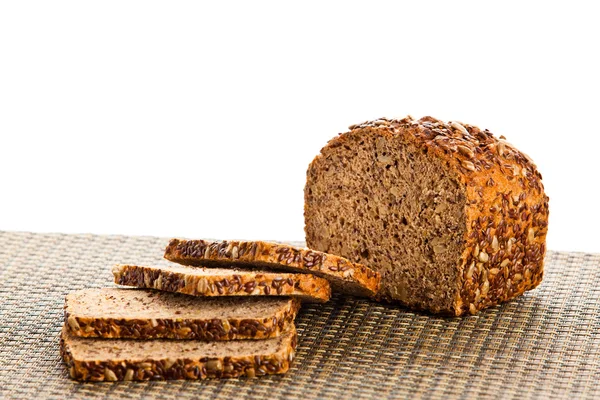 Brown seed biobread isolated on white background — Stock Photo, Image