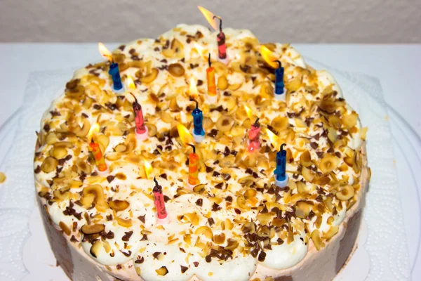 生日蛋糕。蜡烛 — 图库照片