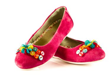 Beyaz arka plan üzerinde izole kız ayakkabı ayakkabı