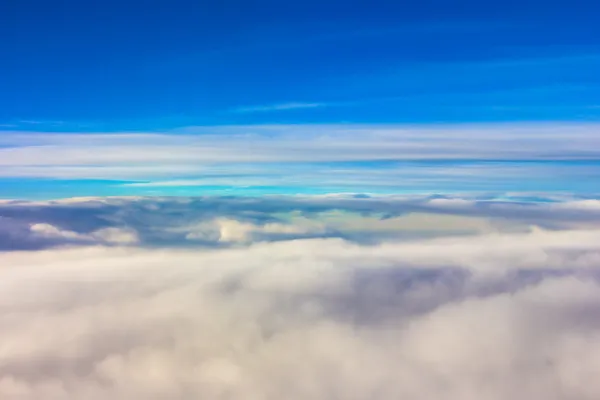 Sky clouds plane — Stock Photo, Image