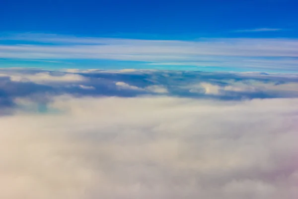 Sky clouds plane — Stock Photo, Image