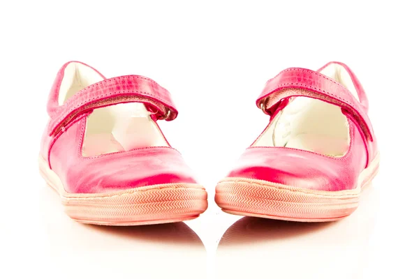白い背景で隔離の少女靴履物 — ストック写真