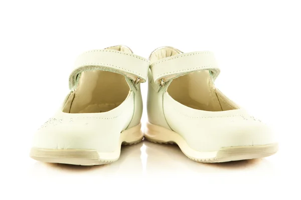 白色背景的婴儿鞋 — 图库照片