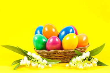 arka plan bahar sepeti Ester yumurta sarı