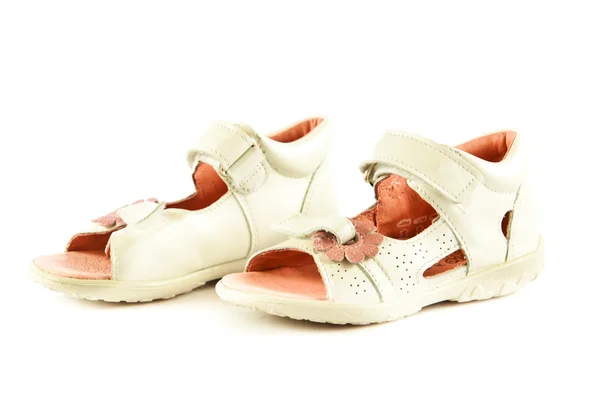 Scarpe femminili isolate su sfondo bianco bambino bambini beautifu — Foto Stock