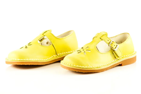 Sapatos femininos isolados no fundo branco criança crianças beautifu — Fotografia de Stock