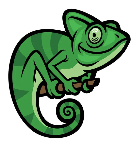 Smiling Happy Chameleon Logo — Image vectorielle