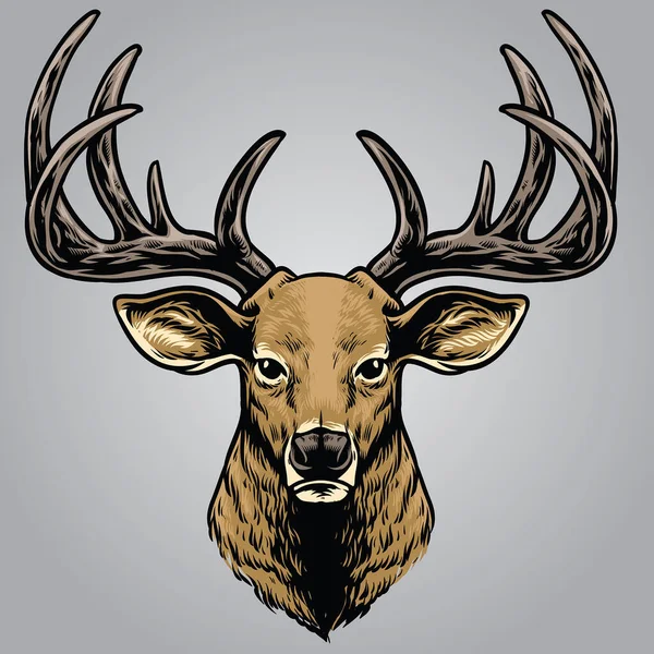 Hand Drawing Style Deer Head — Wektor stockowy